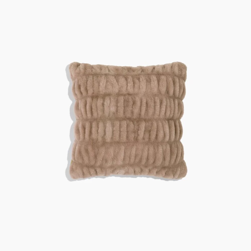 Lola Blankets Square Pillow in Toasted Almond